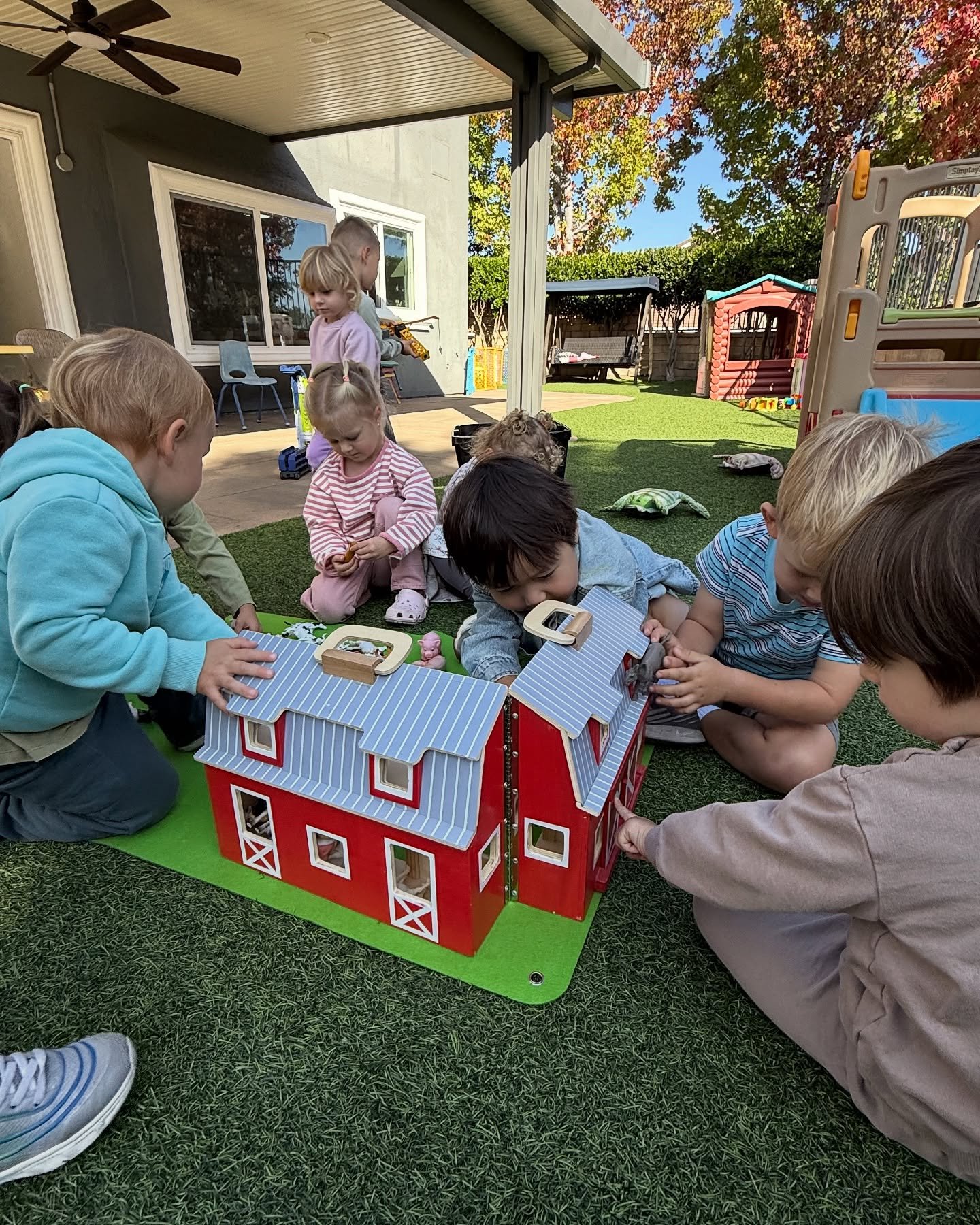Panda Daycare children playing in the backyard